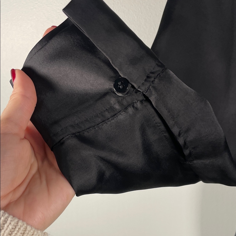 Zara Black Satin Asymmetrical Women's Dress Medium - Picture 10 of 12